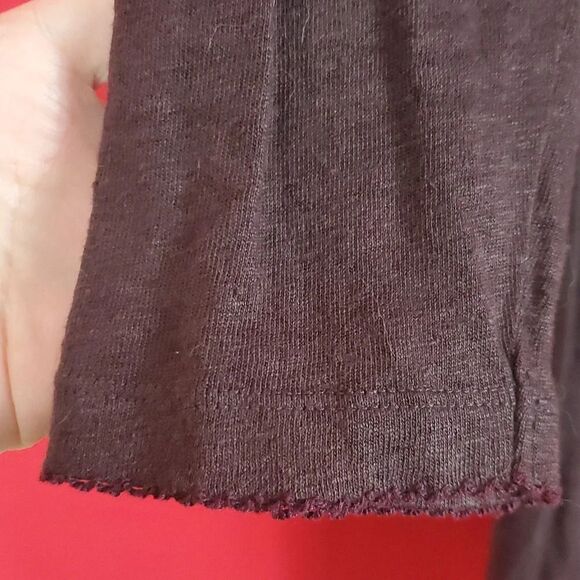 GUDRUN SJODEN TUNIC in LINEN Brown Womens Size Small Lagenlook Minimalist - Picture 2 of 7